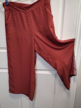 Max Studio Red Printed Boho Wide-Leg Pants